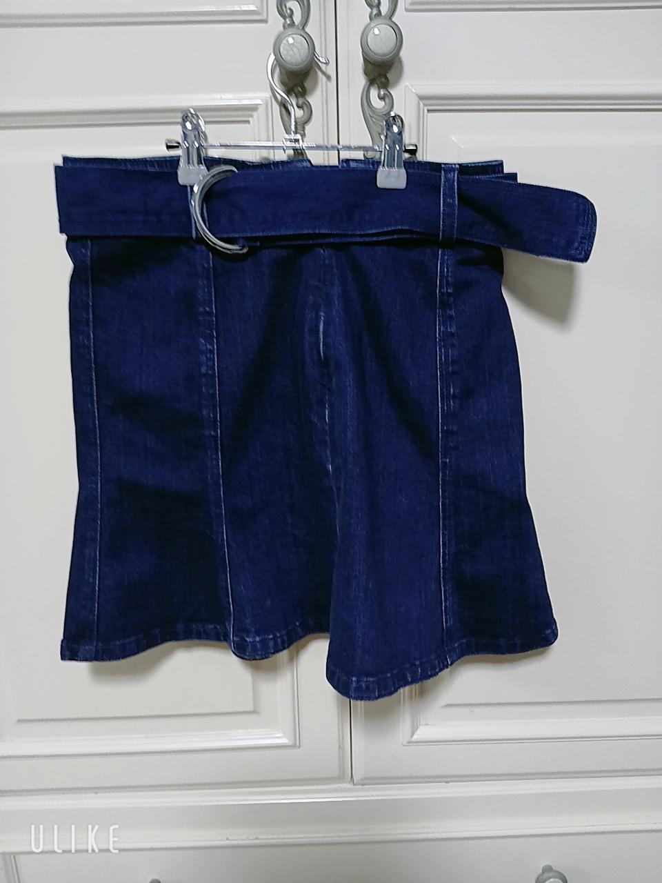 데님 허리밸트 스커트
