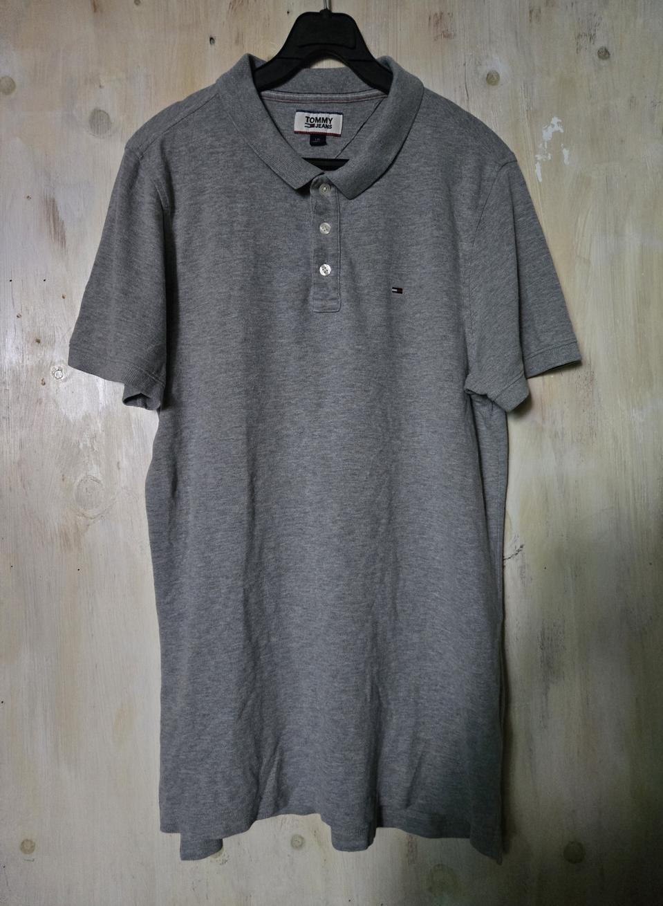 무배) 타미 힐피거 반팔 카라 티셔츠 그레이