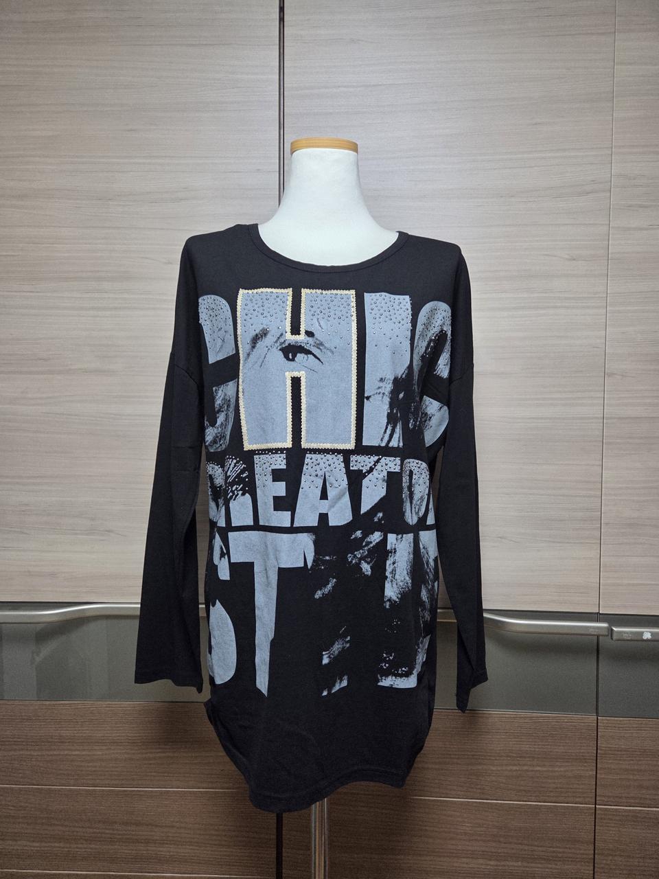 미상품)프린팅 컷아웃 긴팔티