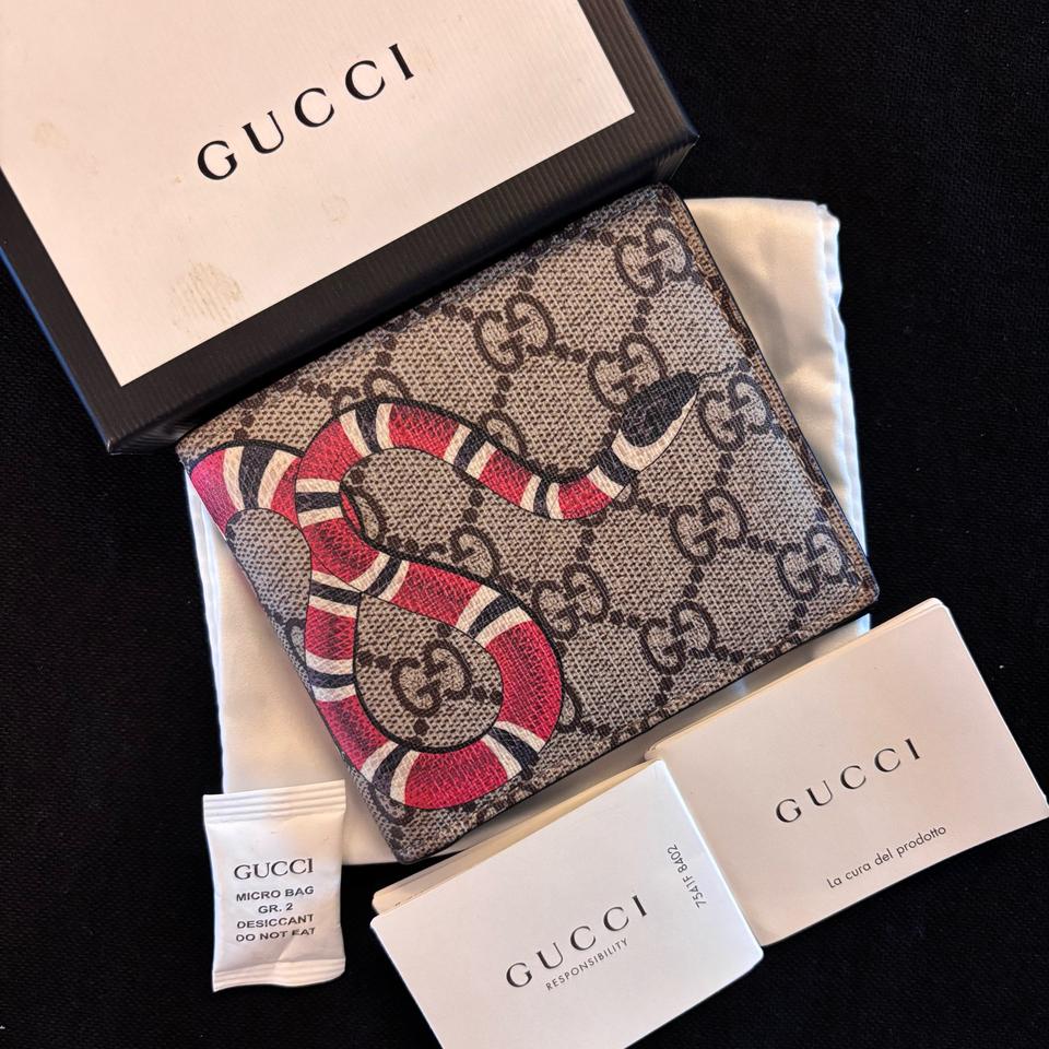 [당일배송/새상품급] 구찌 킹스네이크 프린트 GG 슈프림 반지갑