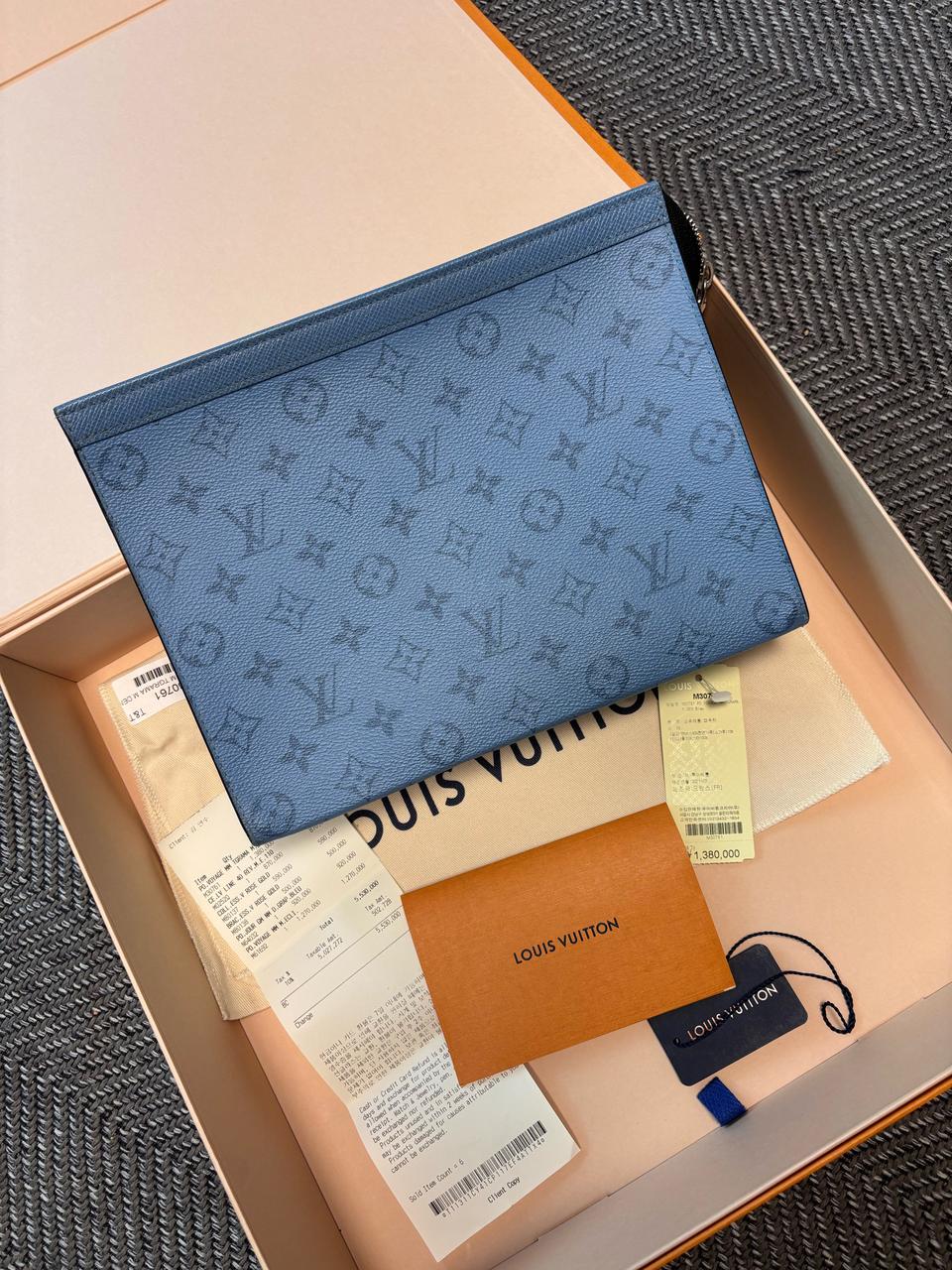 [당일배송/풀구성] 루이비통 포쉐트 보야쥬 MM 클러치백 블루