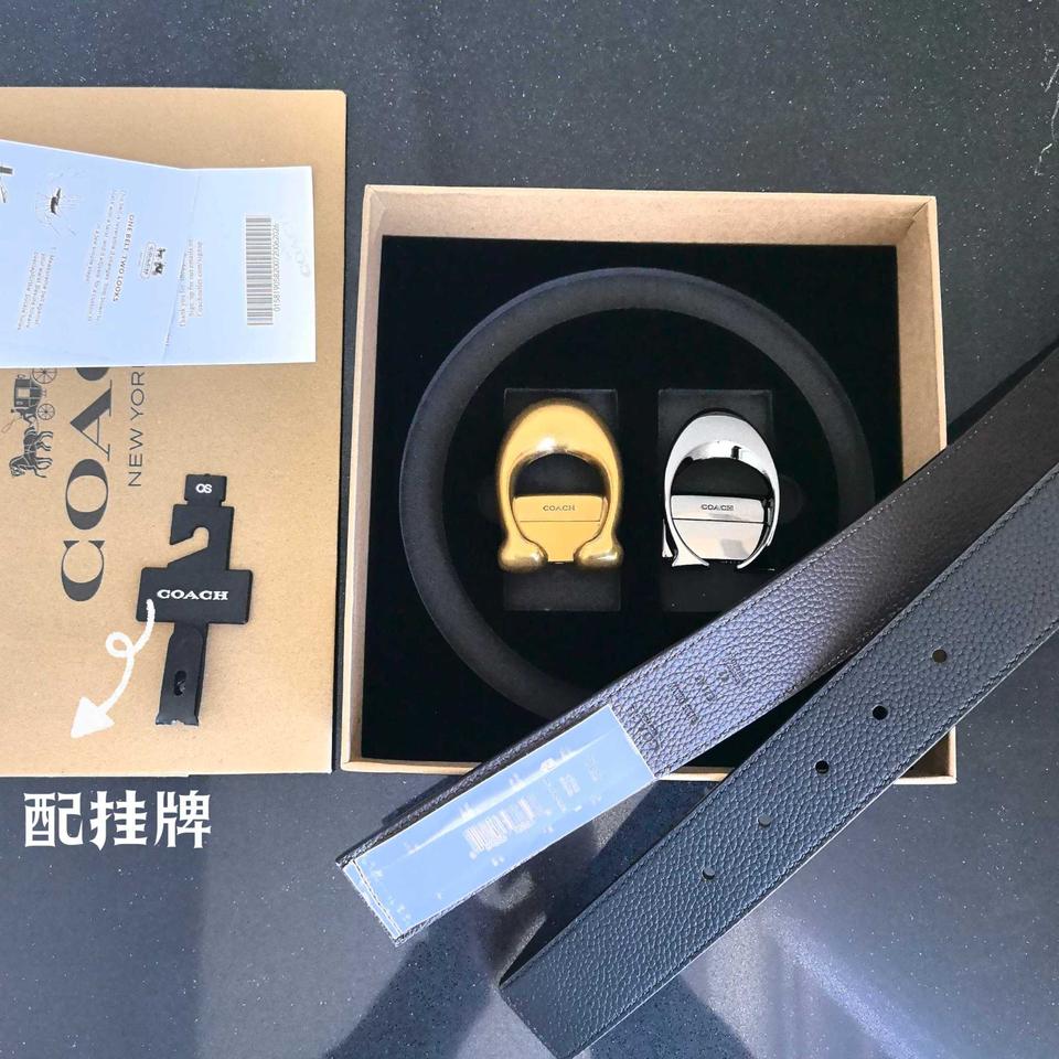 코치 COACH 남자 벨트 버클 교체형 37 양면 가죽 벨트 선물세트