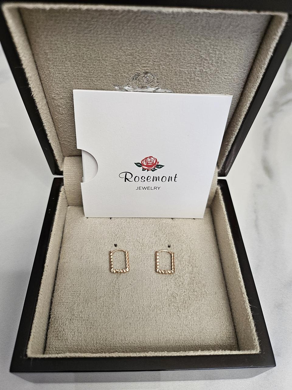 로즈몽 14k 원터치 사각 귀걸이