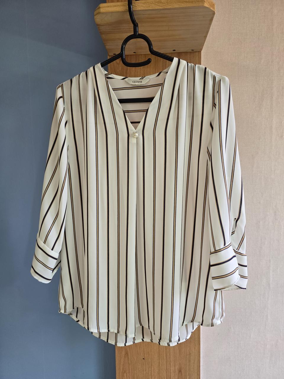 새상품 CLOVIS 스트라이프 블라우스 44~55