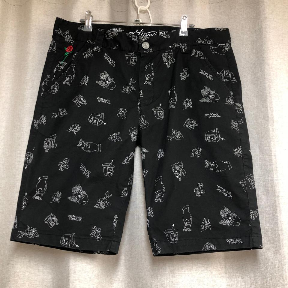 STIGMA × VATOS SOCIETY 그래픽 반바지 (L)