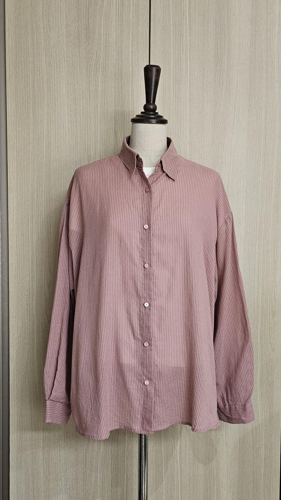 [미착용새상품] 살안타템 에이블리 슬로우무드 차분한 핑크 셔츠 free