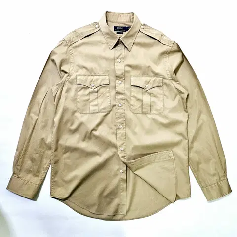 [M][폴로 랄프로렌]클래식핏 포플린 밀리터리 코튼 셔츠 베이지