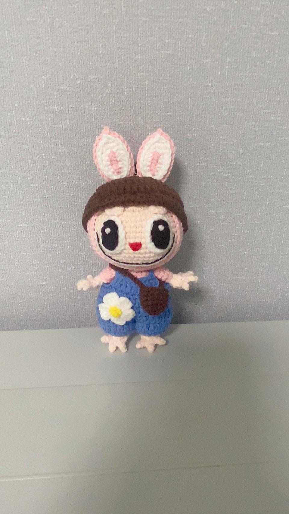 라부부뜨개인형 손뜨개 핸드메이드 Labubu 가방고리 소지품 선물용