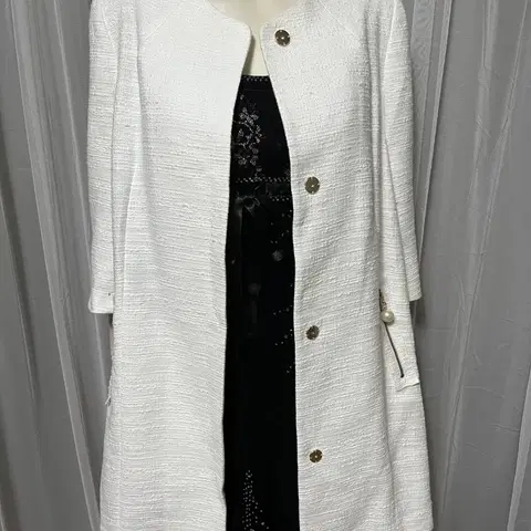 레니본 트위드 코트