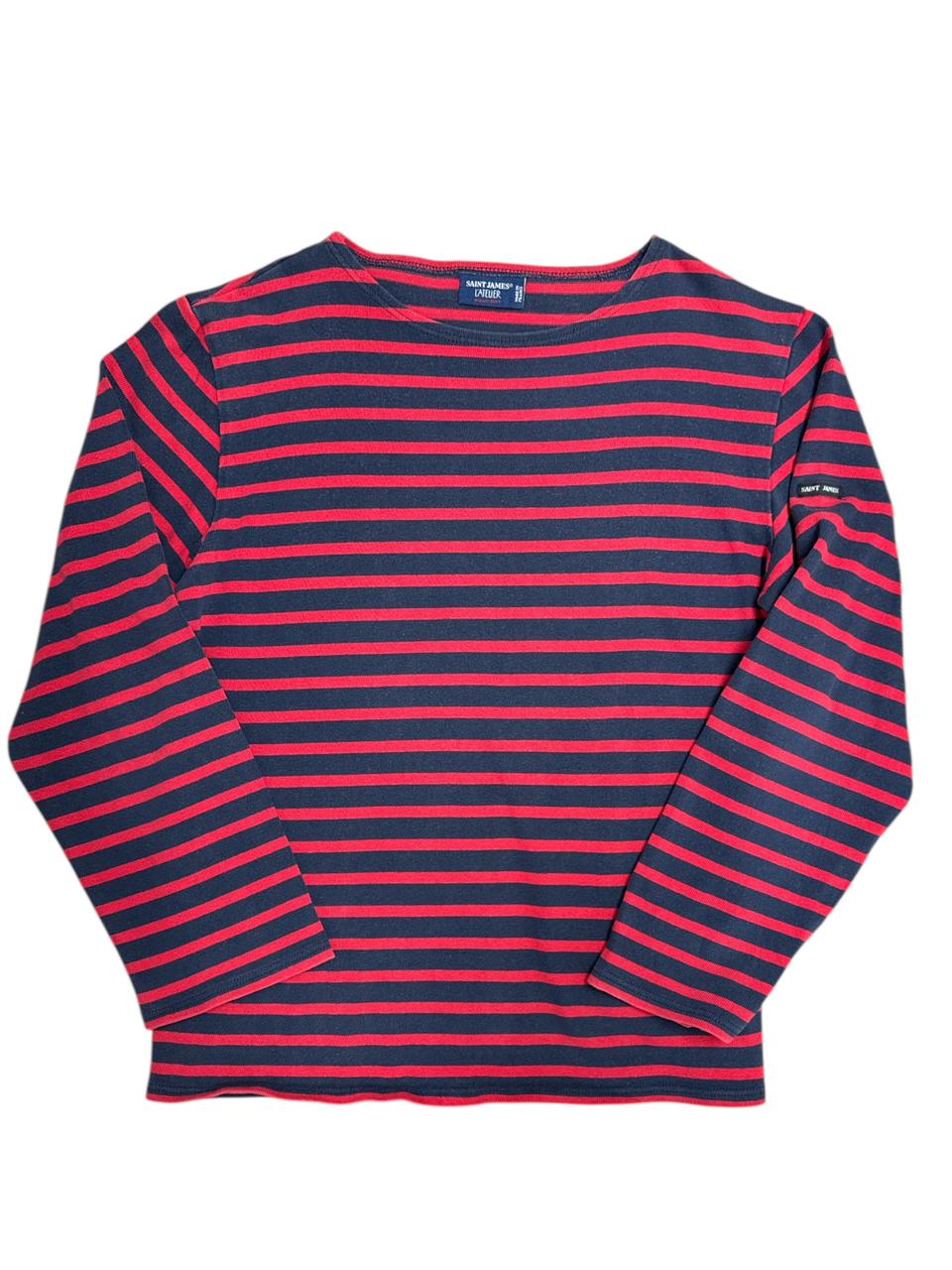 세인트제임스(SAINT JAMES) 레드&블랙 스트라이프 긴팔 M