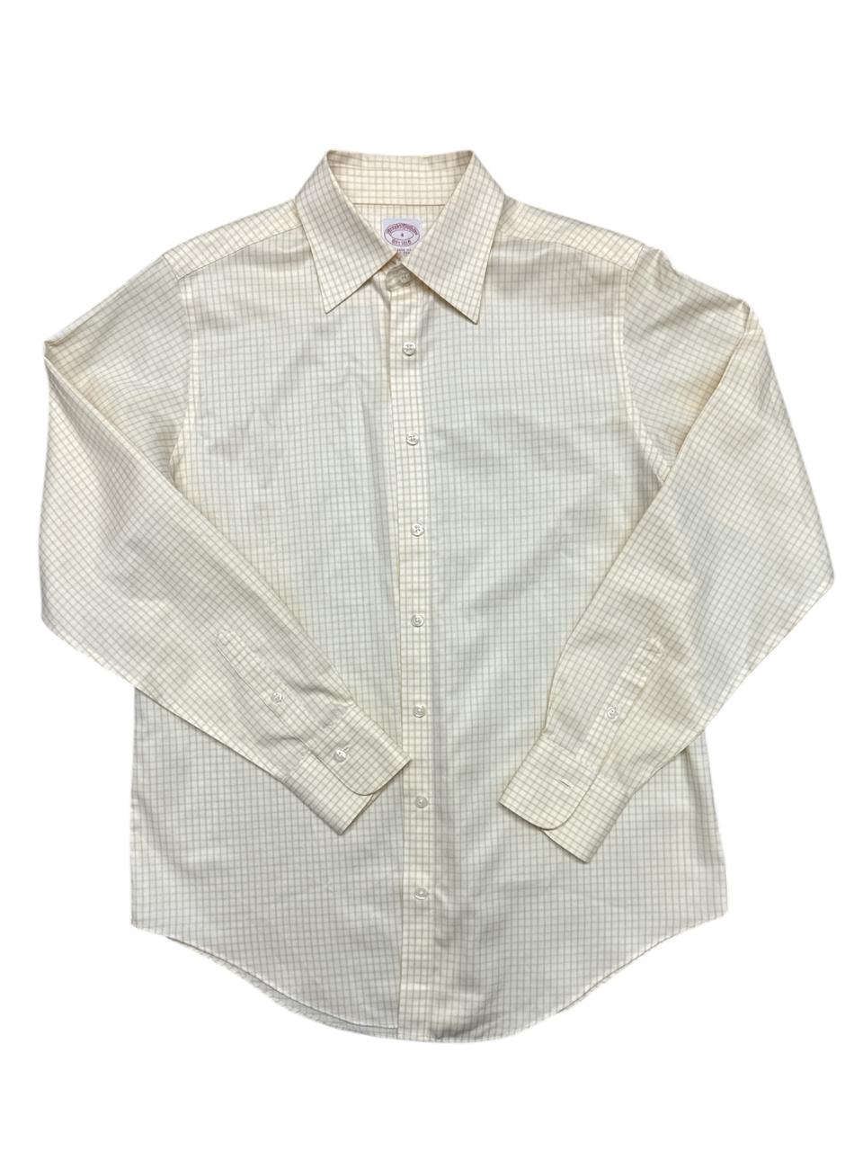 브룩스 브라더스 옐로우 코튼 패턴 긴팔 셔츠 여자 S