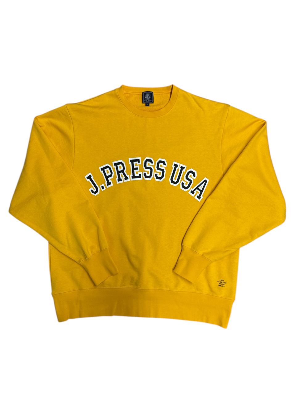 제이프레스(J.PRESS) 로고 옐로우 스웨셔츠 맨투맨 L