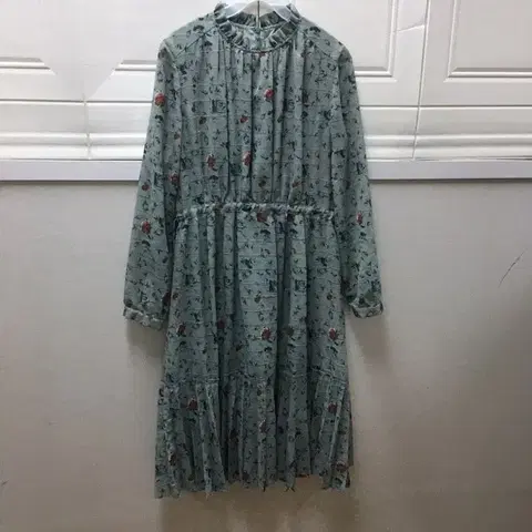 온앤온 정품 민트색 플라워 롱원피스