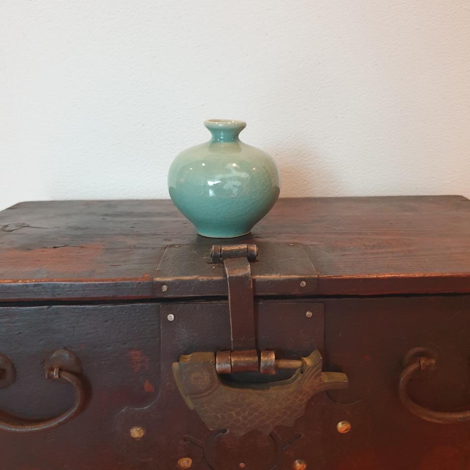 작가작품 청자 꽃병