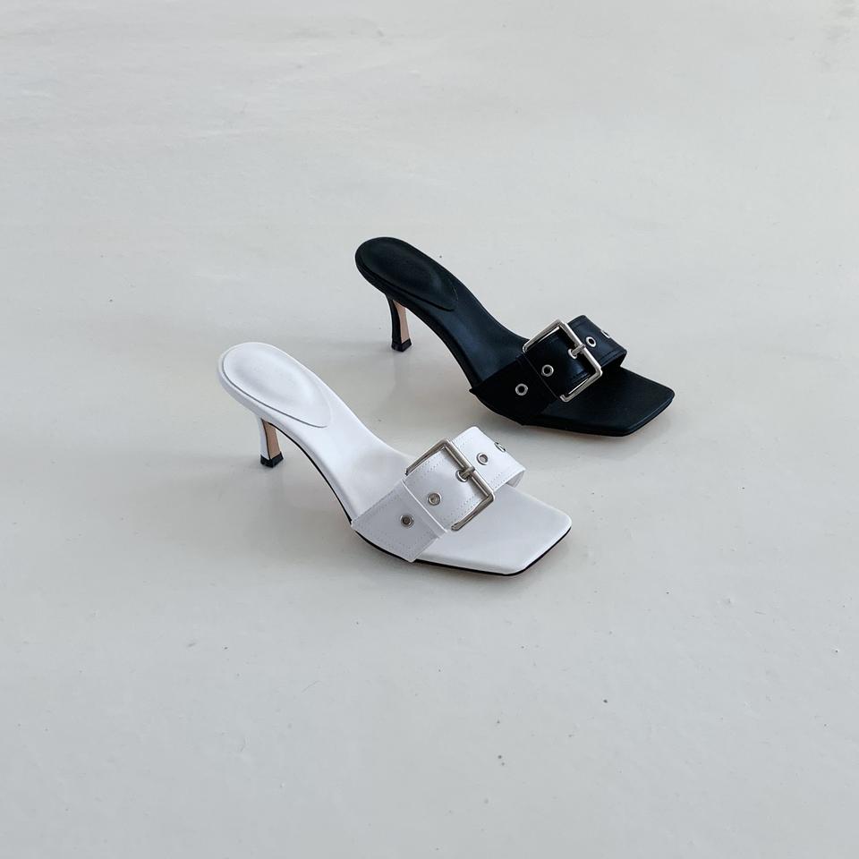 @세일 166 스퀘어토 7cm 버클 스틸레토 2칼라