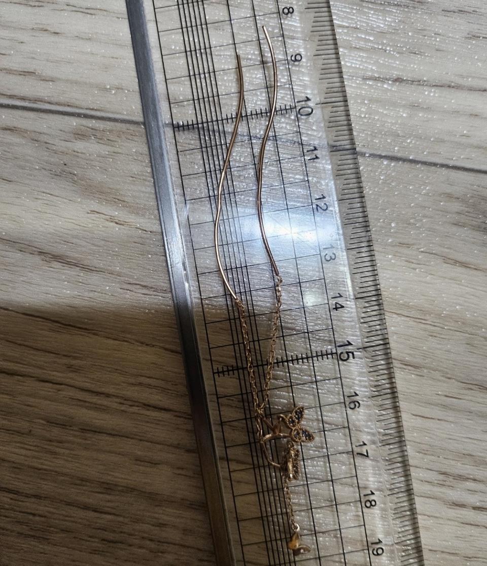 14k 나비모양 드롭 귀걸이