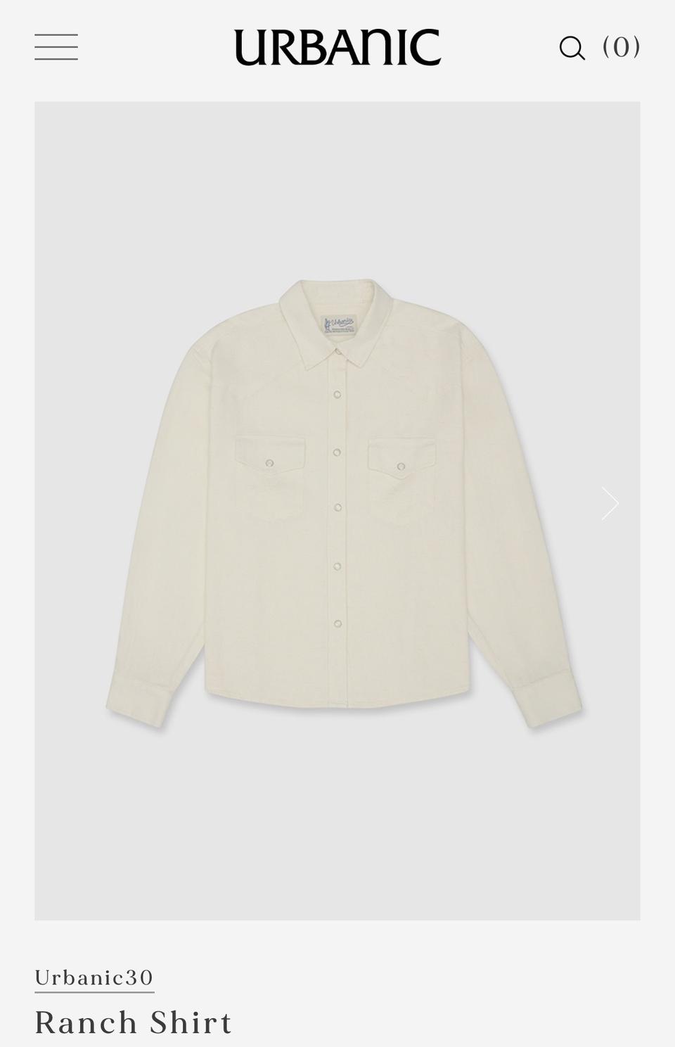 Urbanic30 얼바닉30 랜치 셔츠 새상품