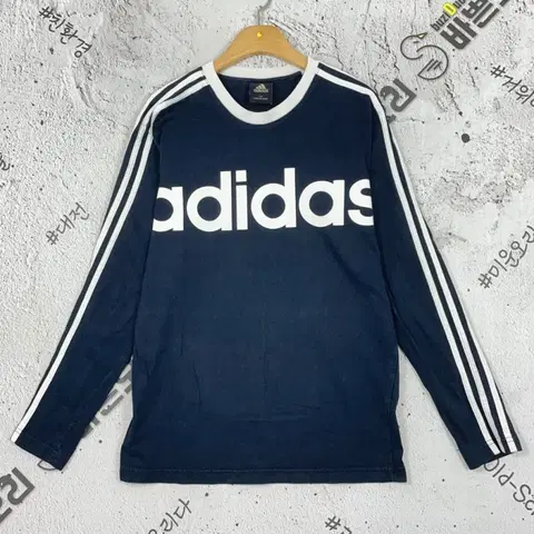 아디다스 ADIDAS 흰검 긴팔 티셔츠 네이비 95 2100107