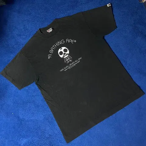 베이프 해골 블랙 반팔 티