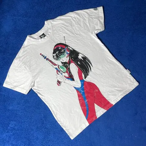 빈티지 애니메이션 프린팅 반팔 티