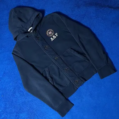 아베크롬비 네이비 버튼 후드집업