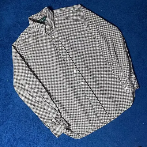 랄프로렌 깅엄체크 퍼플 셔츠