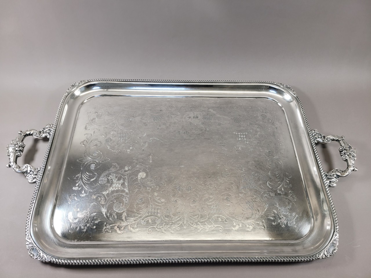 영국 실버플레이트 대형 트레이 엔틱 앤틱