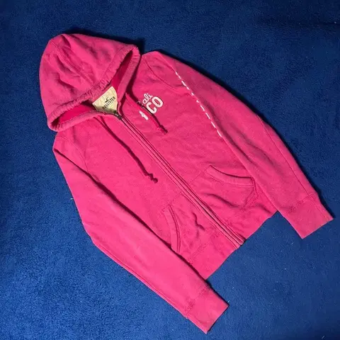 홀리스터 암레터링 핑크 후드집업