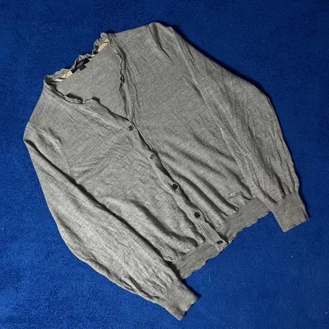 버버리 레이스넥 그레이 가디건