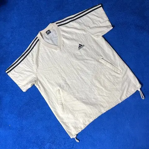 아디다스 퍼포먼스 크림 브이넥 바람막이 반팔 티