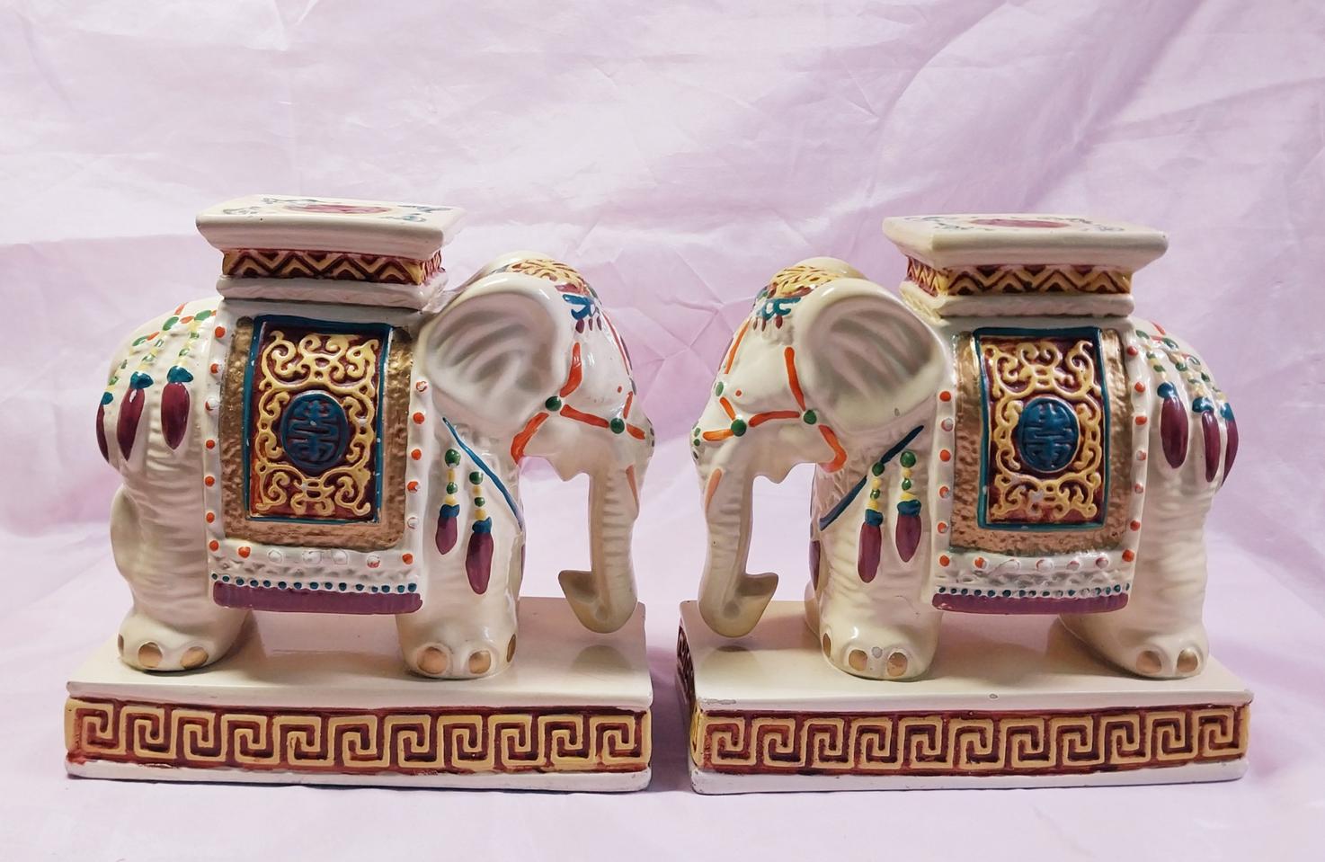 재물운 장식품 수입 코끼리 인형 2개