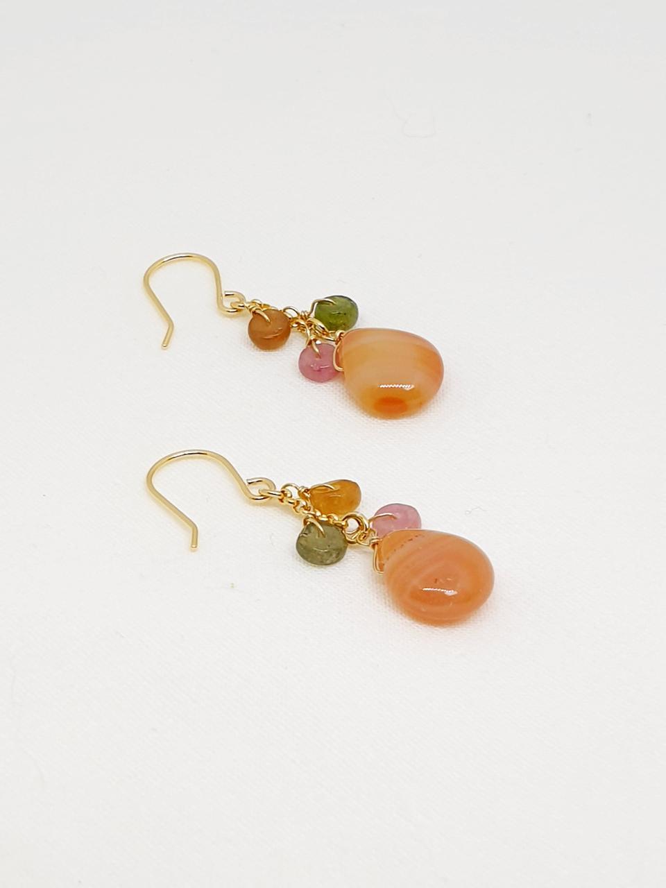 커넬리언.투어멀린 귀걸이