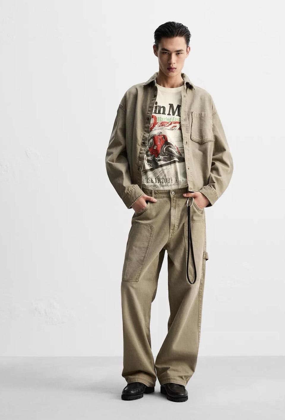 Zara 릴렉스 핏 카펜터 팬츠