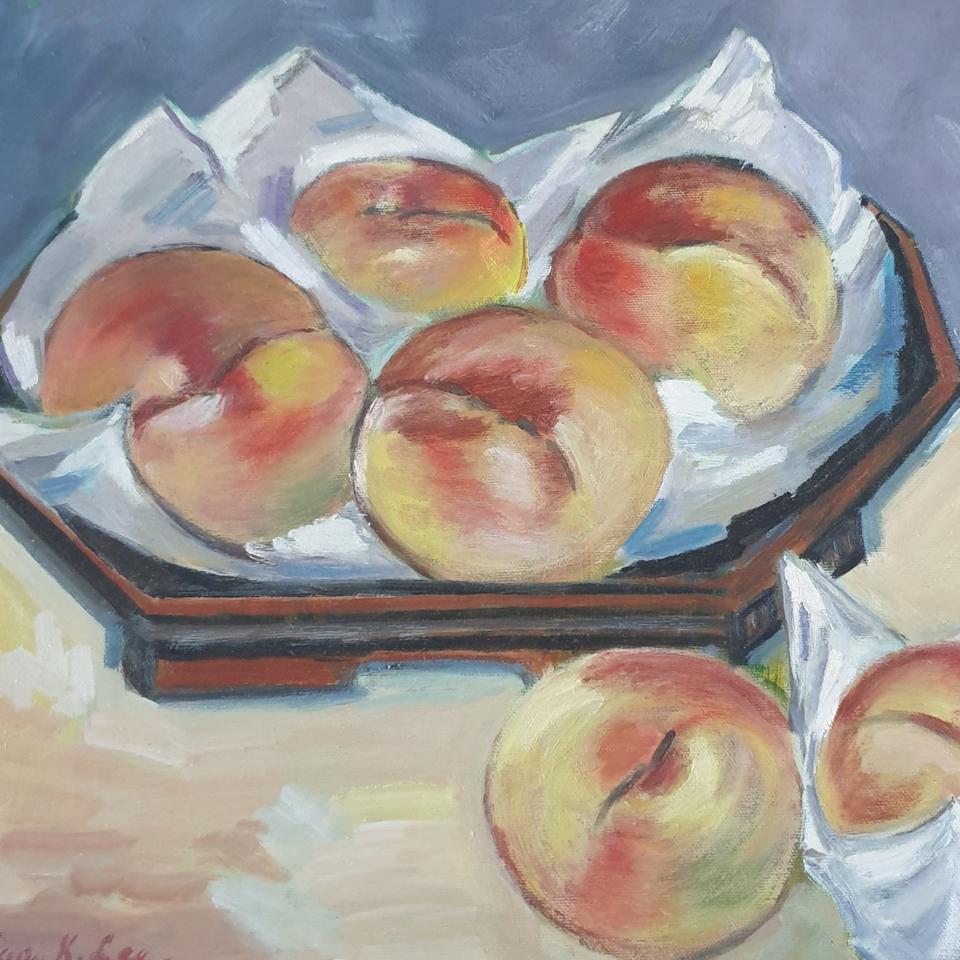 이정근 화백 복숭아 정물