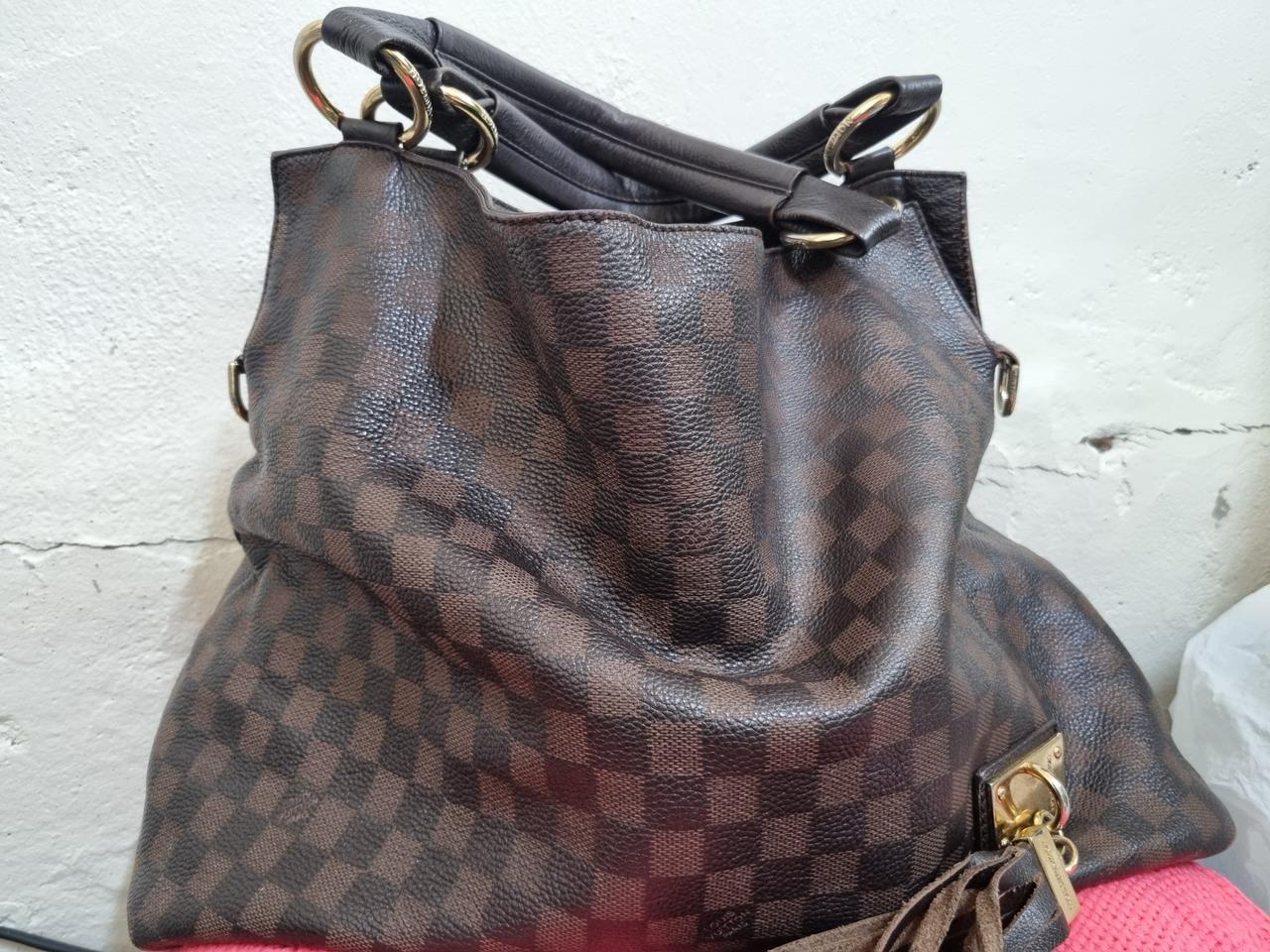 체크무늬 도트백