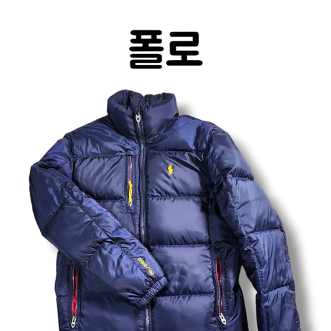 구매가 100 기본디자인 폴로 신형 택 옐로우포니 패딩 네이비 S