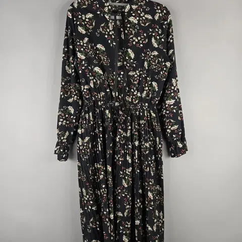 [무료배송]여성 F 플라워 리본 플리츠 긴팔 원피스