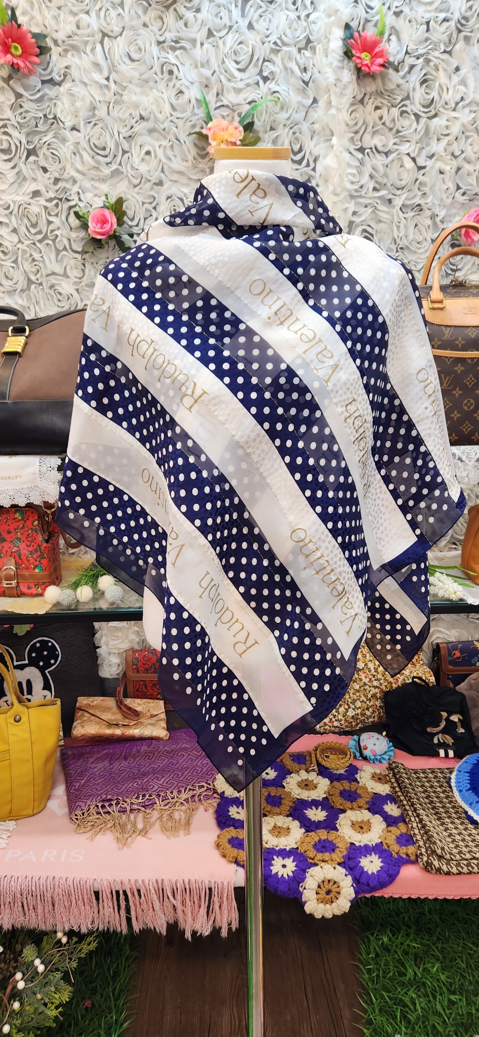 RUDOLPH VALENTINO 실크 100% 빅사이즈 스카프