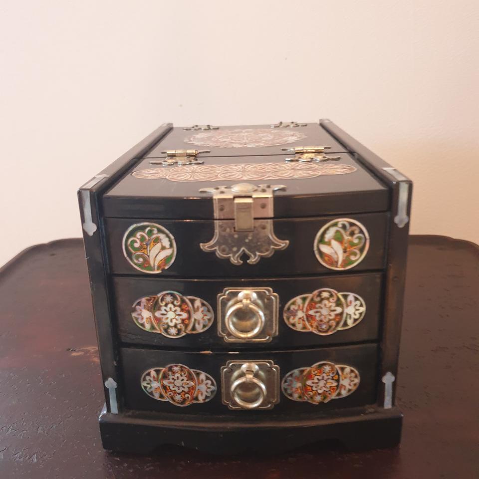 골동 역상감 자개 작은경대