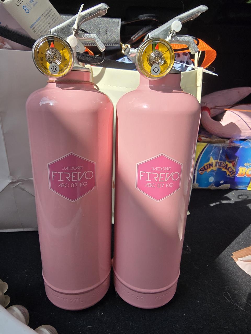 새상품 :) FIREVO 디자인 소화기 핑크 (차량용&업소용)