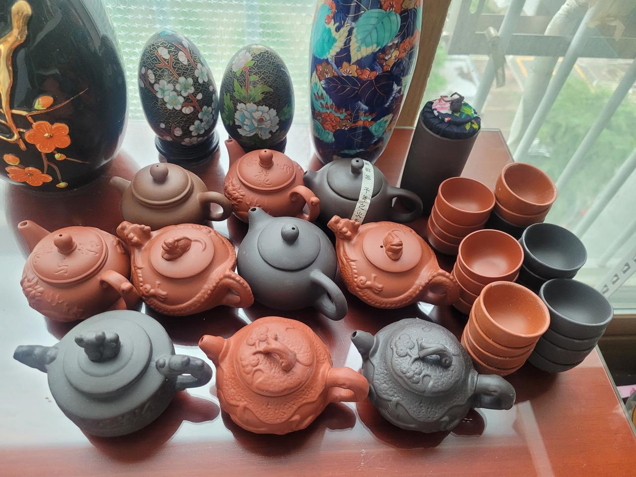 자사호10,,차잎통1,,찻잔25개 일괄^^