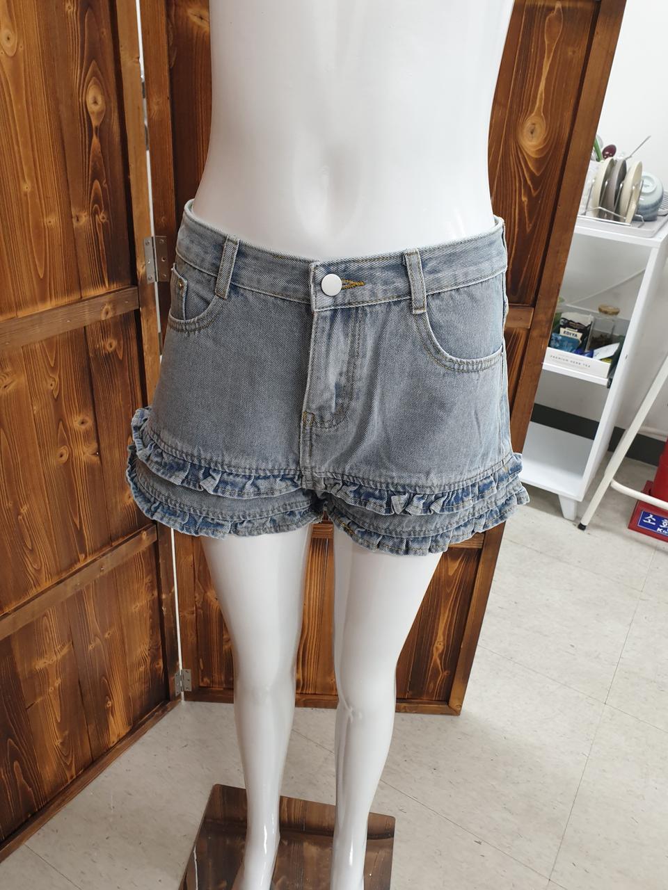 레이스 봄여름 하이웨스트 프릴 빅사이즈 데님 아름다운 디자인 트렌디 멋진