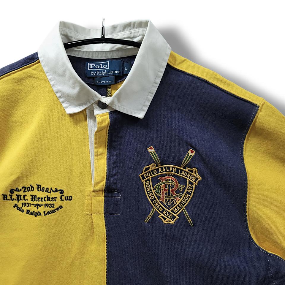 [L] 폴로 옐로우&네이비 컬러블록 pk 반팔 카라티셔츠