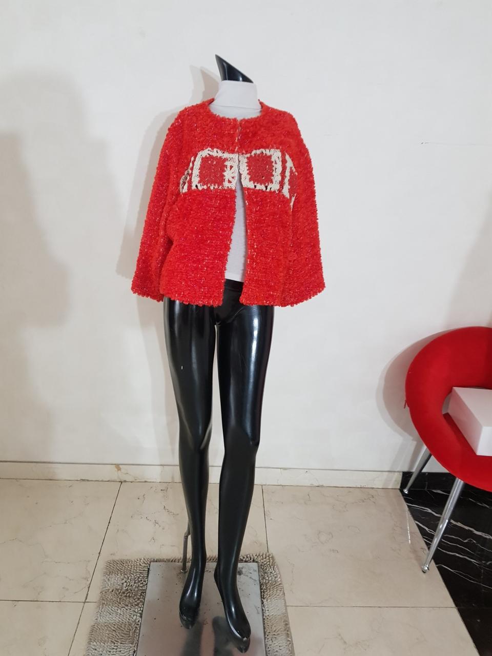 021 타임 루즈 자켓 레드