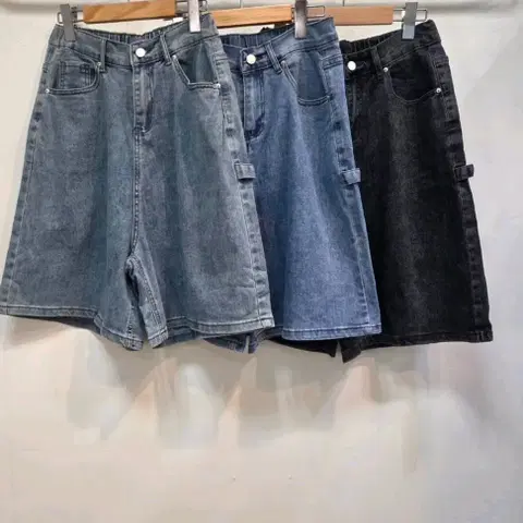 사방스판 청반바지 큰사이즈 반바지 청바지