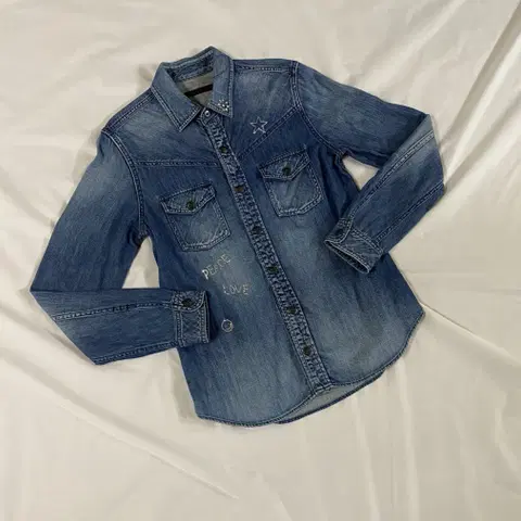 [2] roar roarguns 크로스건 스와로브스키 크리스탈 데님 셔츠