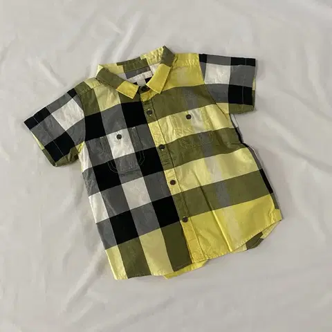 [3y, 98cm] 버버리 키즈 칠드런 체크 반팔 코튼 셔츠