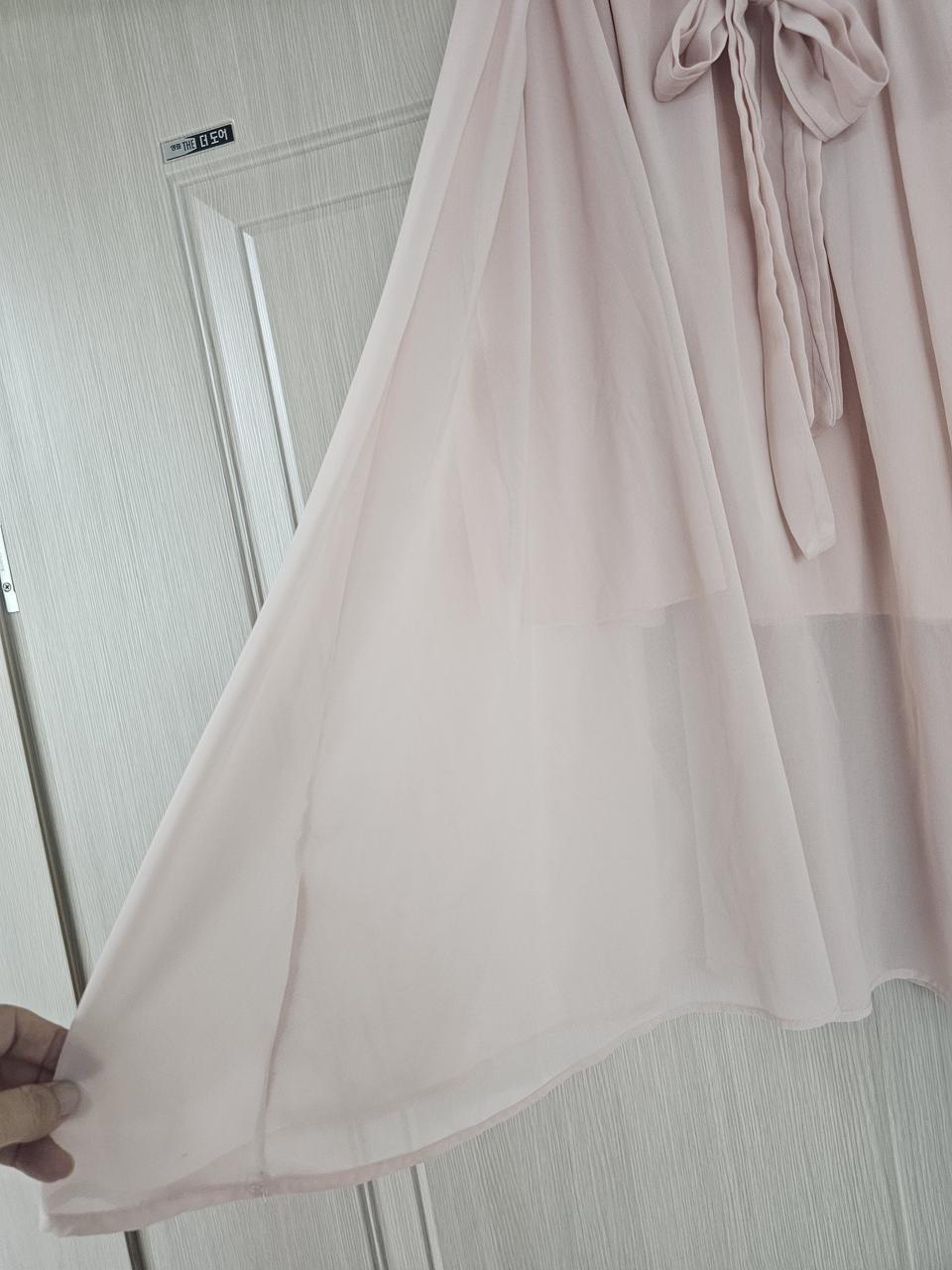 핑크 리본 롱 스커트 66