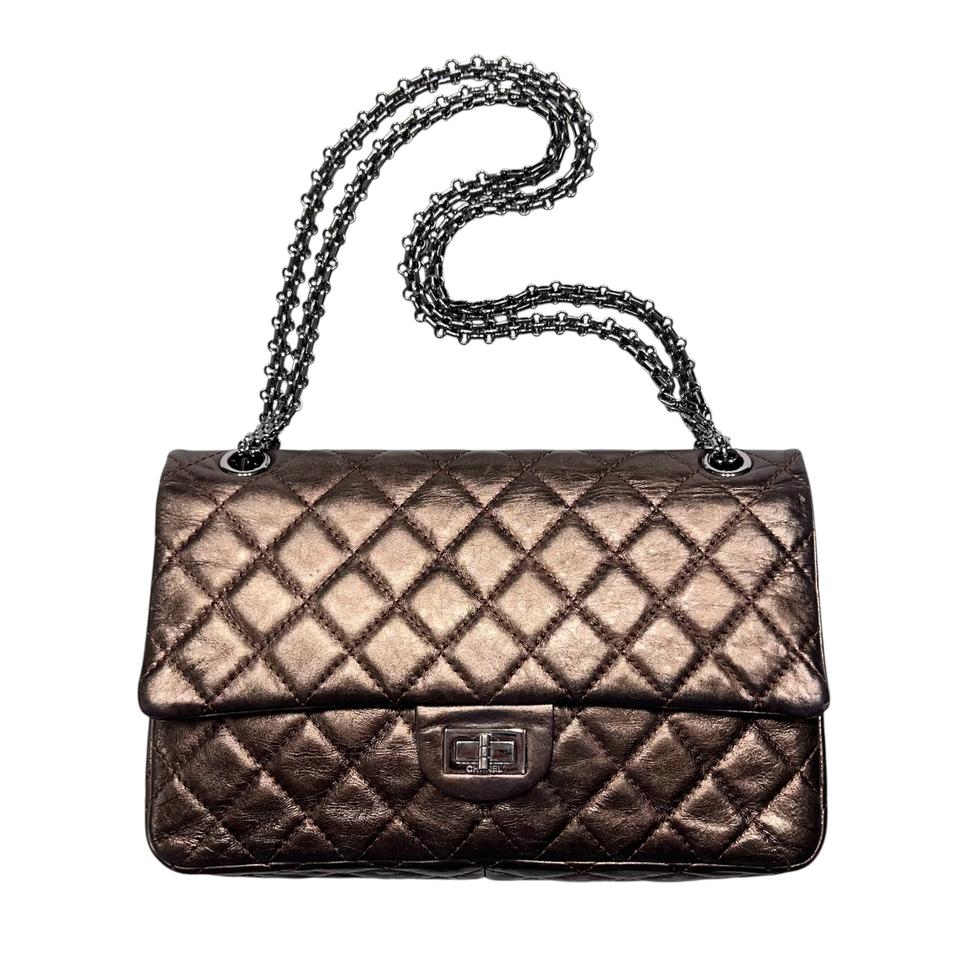 샤넬 2.55 플랩백 라지 브론즈 메탈릭 브라운. 타임리스 클래식