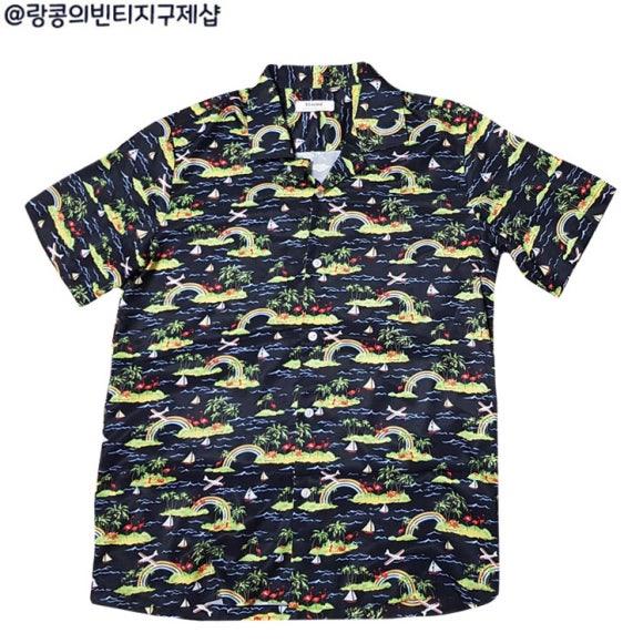 빈티지 스트릿 하와이안 반팔 셔츠